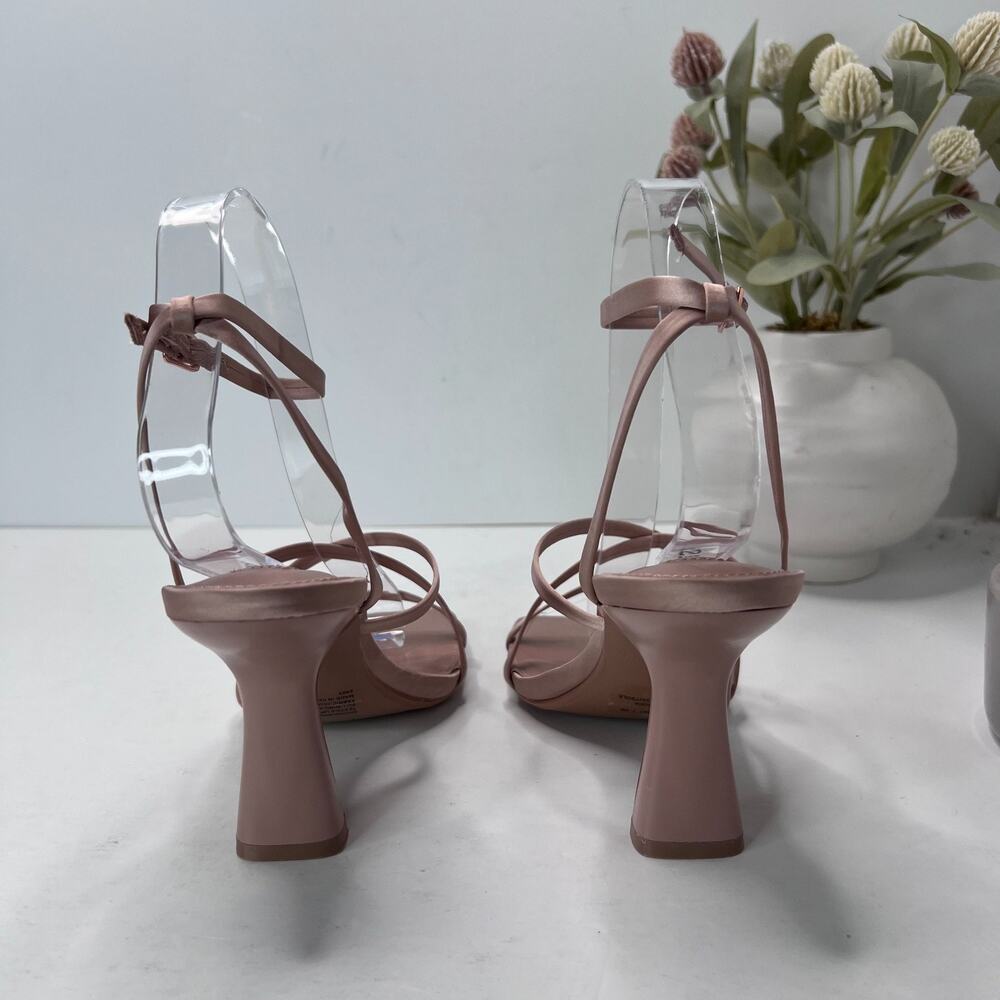 Steve Madden Brendi Strappy Satin Square Toe Heel Blush Women 7.5 - Picture 4 of 9